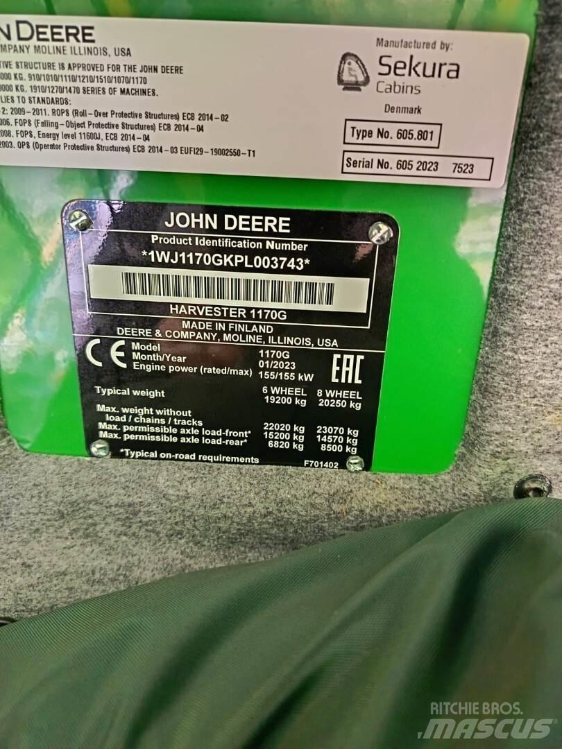 John Deere 1170G Harvesterit