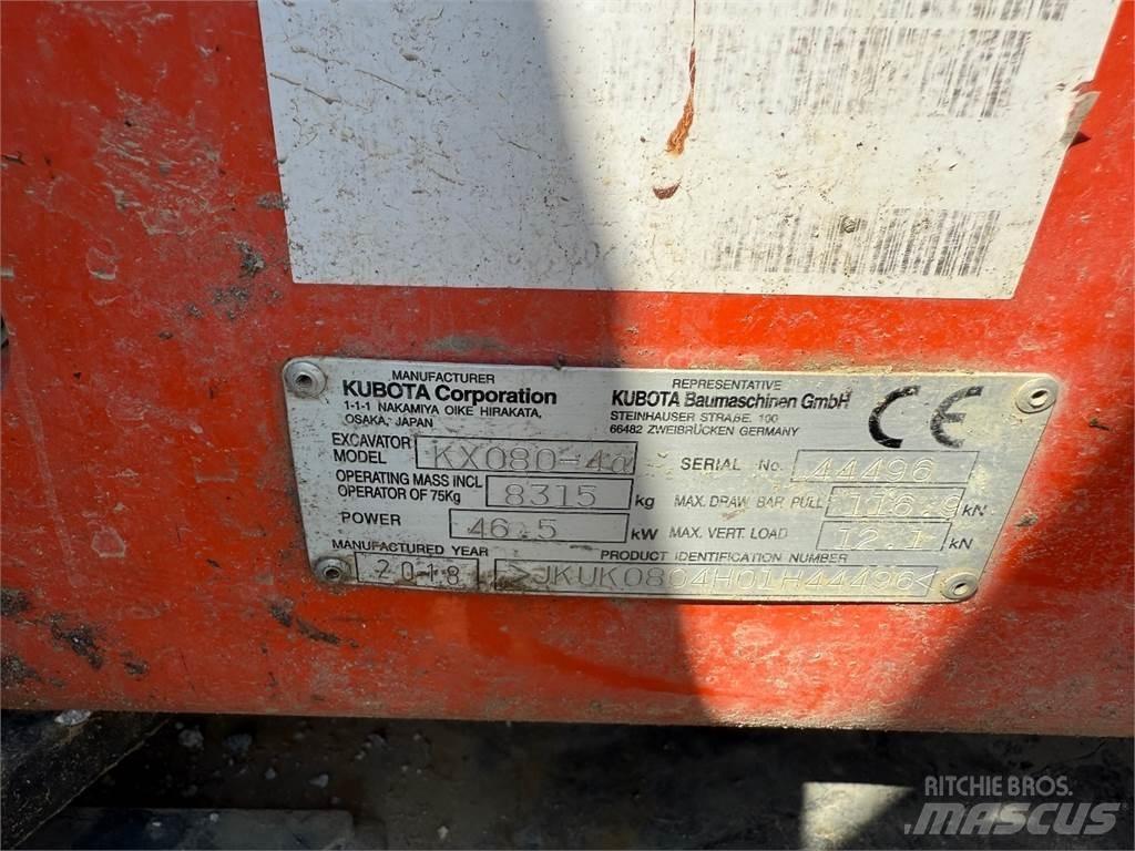 Kubota KX080-4 Midikaivukoneet 7t - 12t
