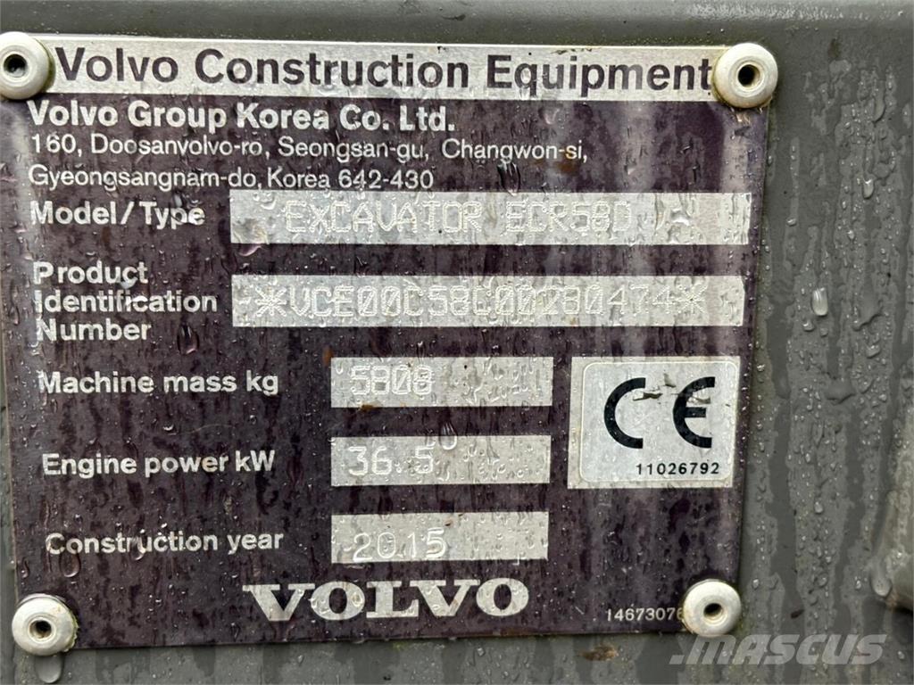Volvo ECR 58 D Minikaivukoneet < 7t