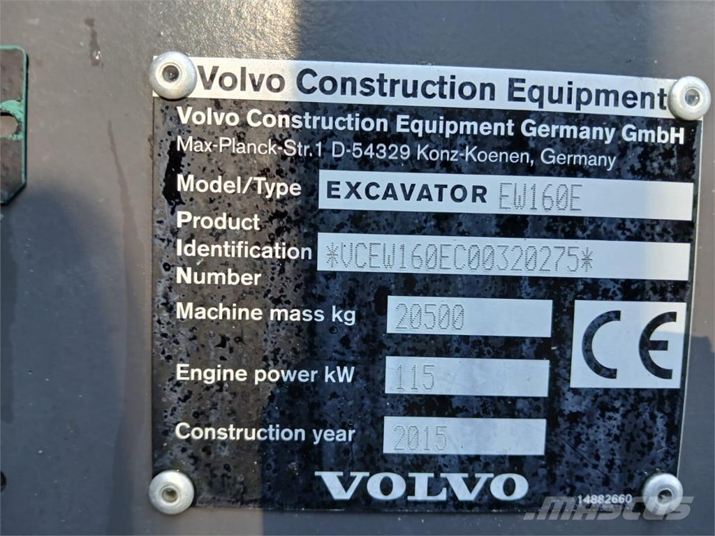 Volvo EW 160 E Pyöräkaivukoneet