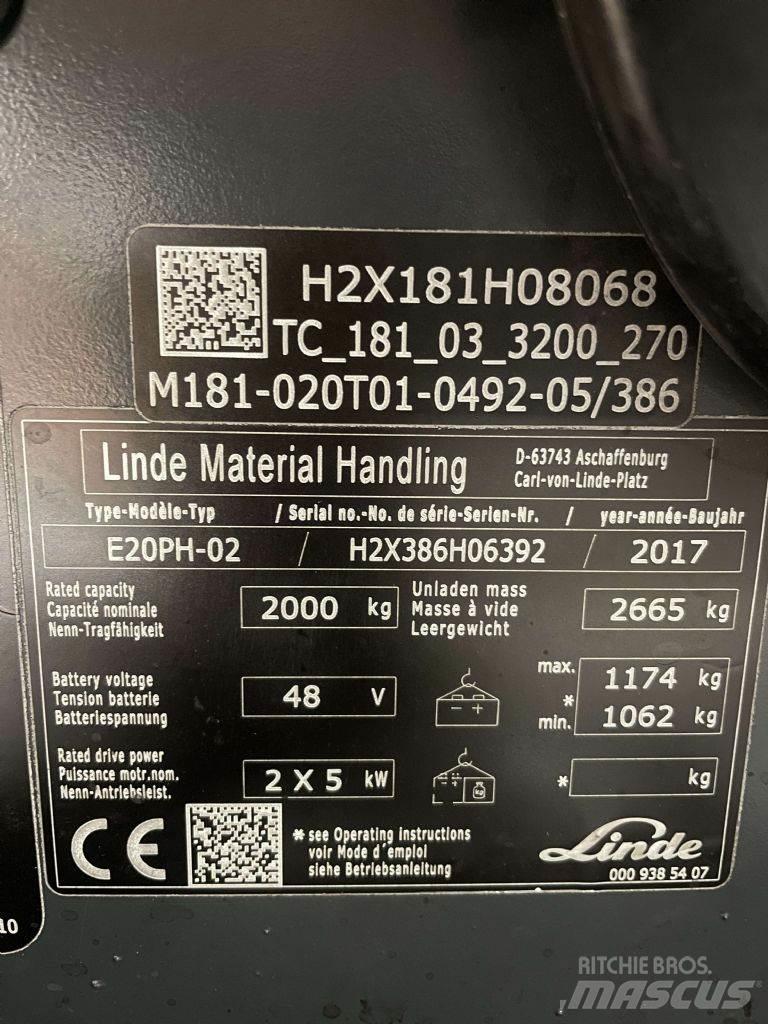 Linde E20PH-02-386 Sähkötrukit