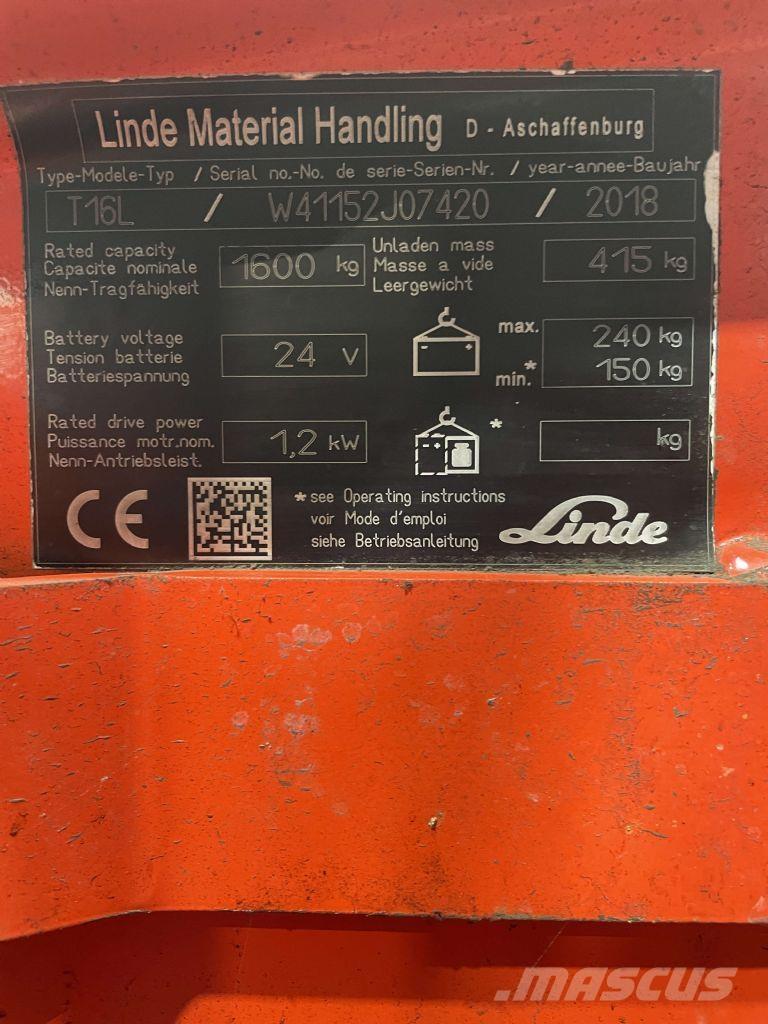 Linde T16L-1152 Lavansiirtotrukit