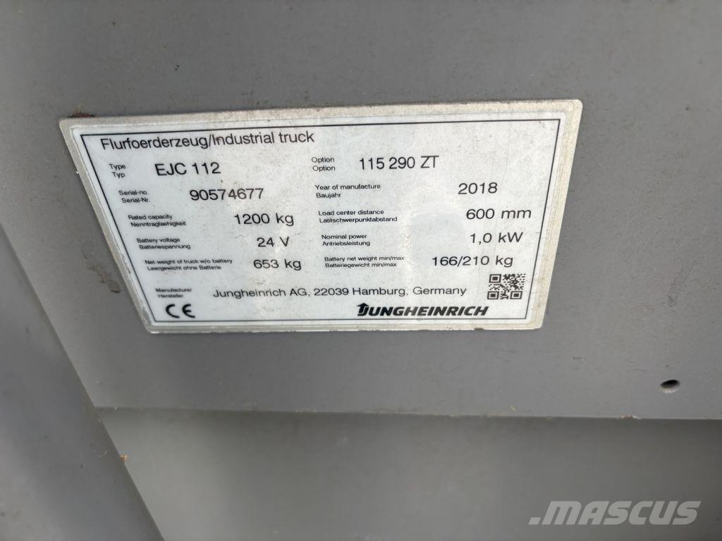 Jungheinrich EJC 112 Käyden ajettavat pinoamistrukit