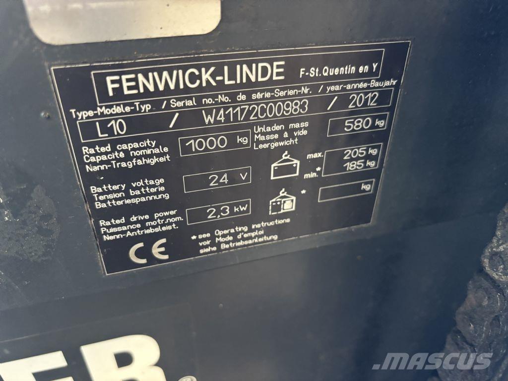 Linde L10 Käyden ajettavat pinoamistrukit