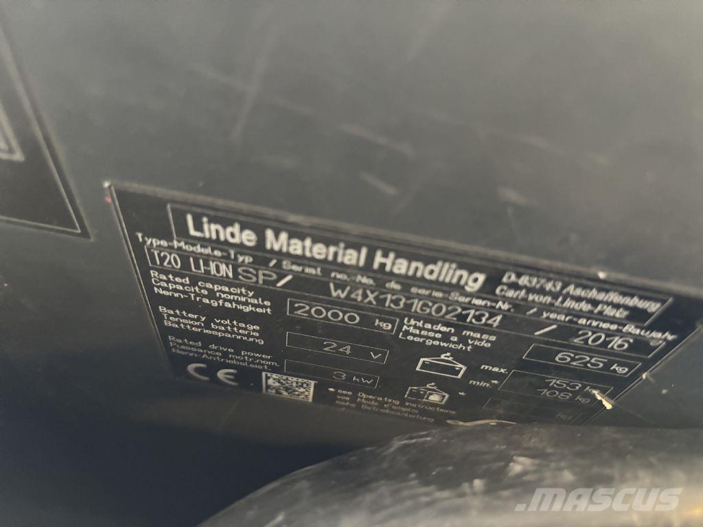 Linde T20 LI-ION SP Ajettavat pinoamisvaunut