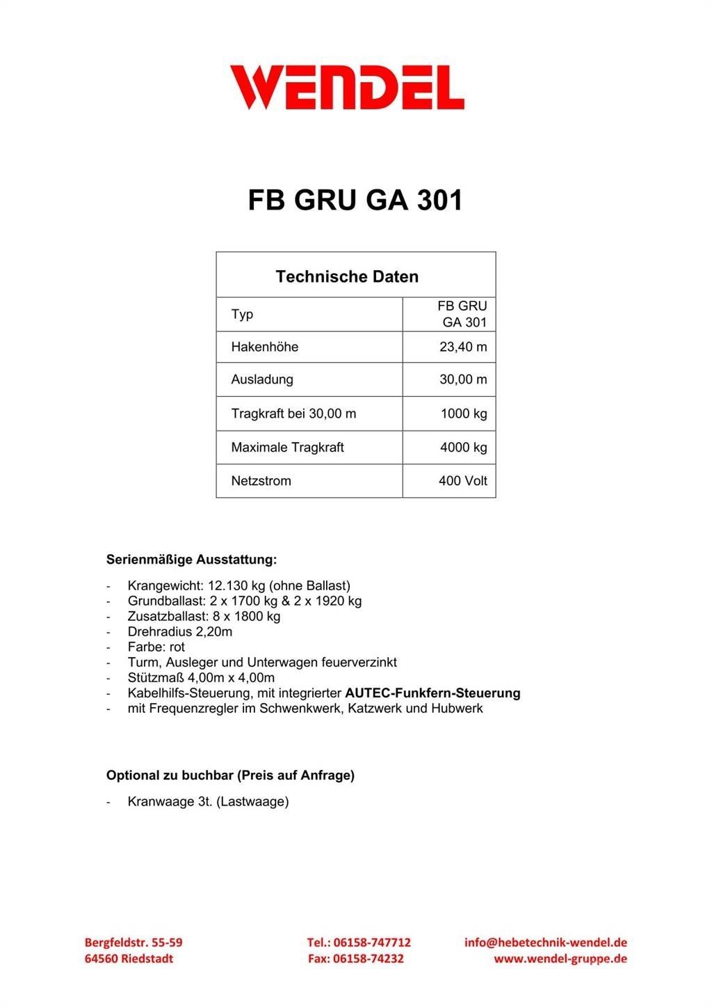 FB GRU GA 301 Torninosturit