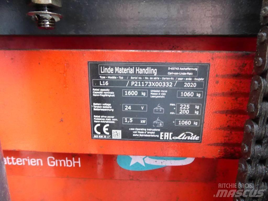 Linde L16 Käyden ajettavat pinoamistrukit