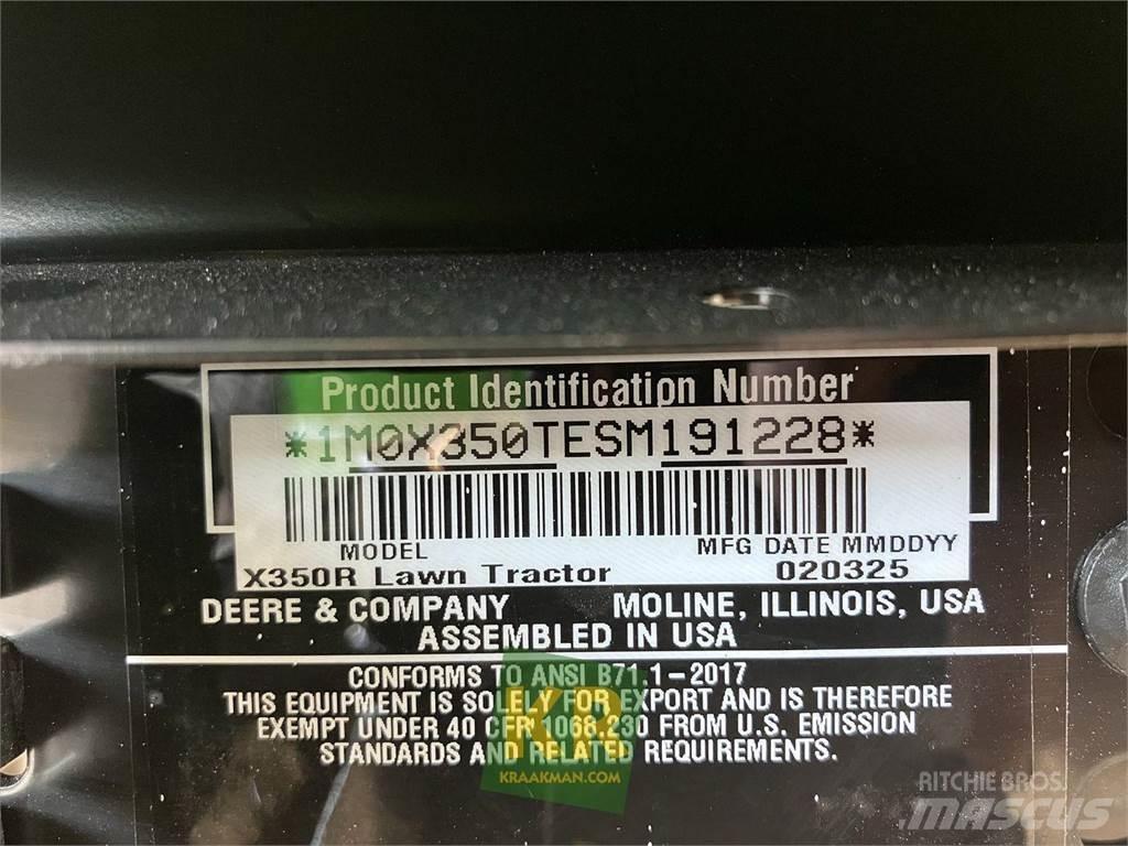John Deere X350R Päältäajettavat ruohonleikkurit