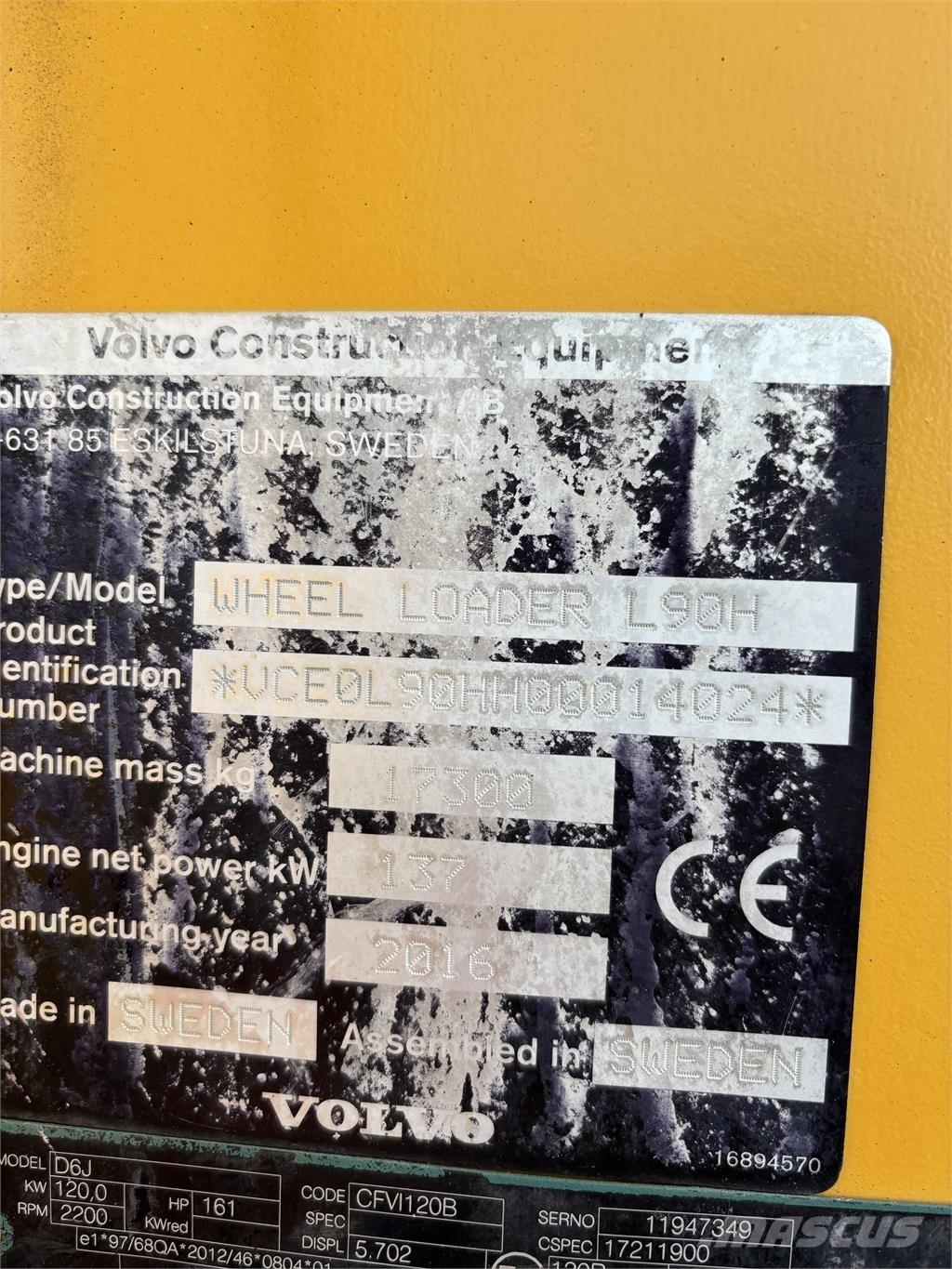 Volvo L90H Pyöräkuormaajat