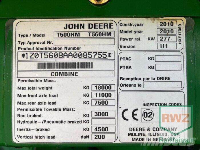 John Deere T560 Leikkuupuimurit