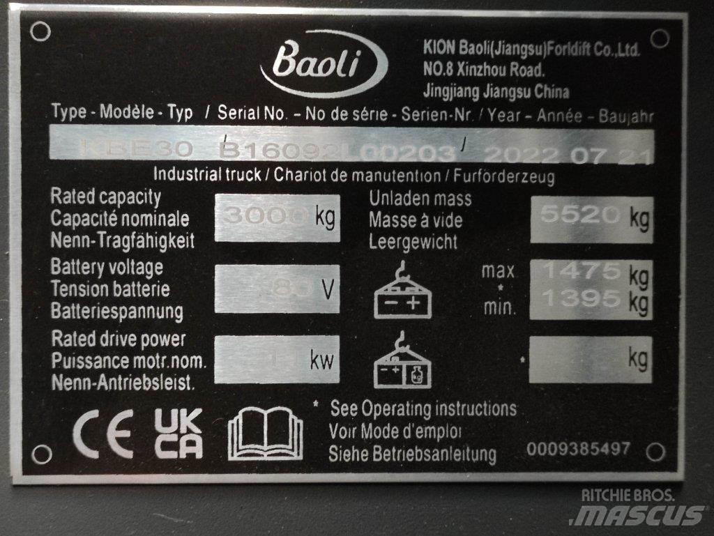Baoli KBE30 Sähkötrukit