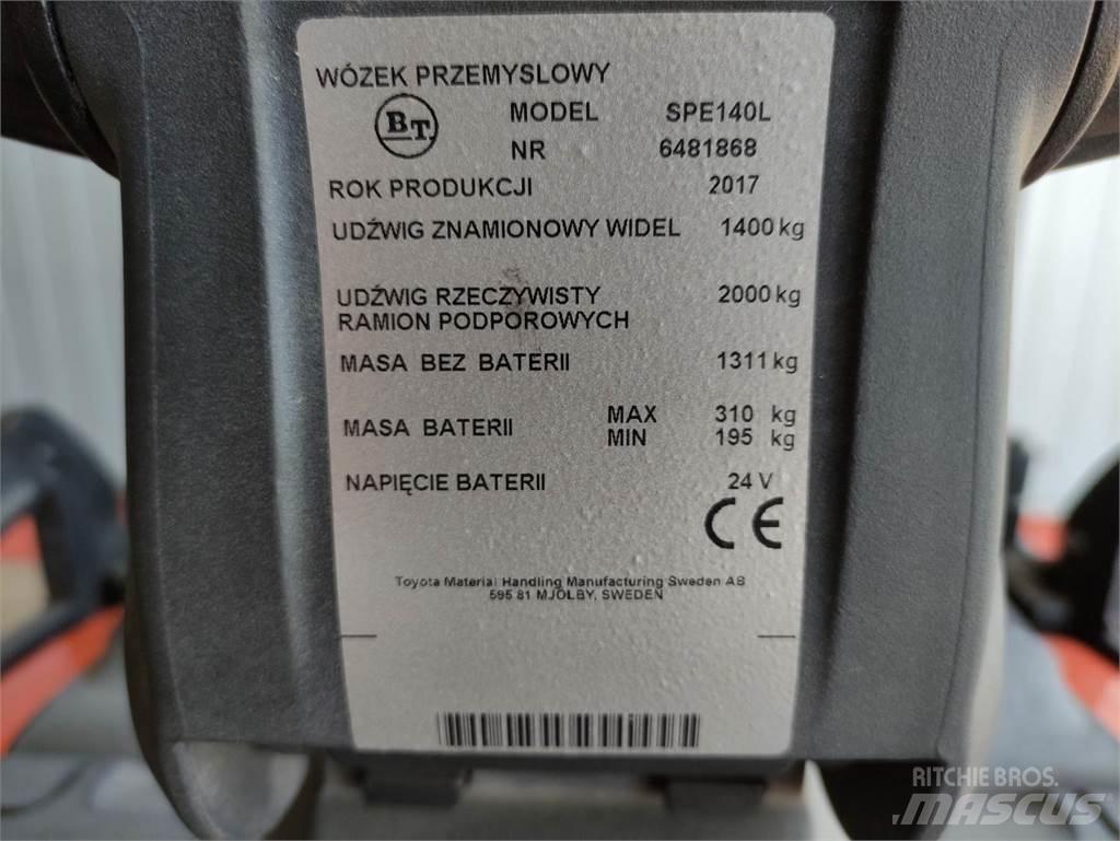BT SPE140 L Käyden ajettavat pinoamistrukit