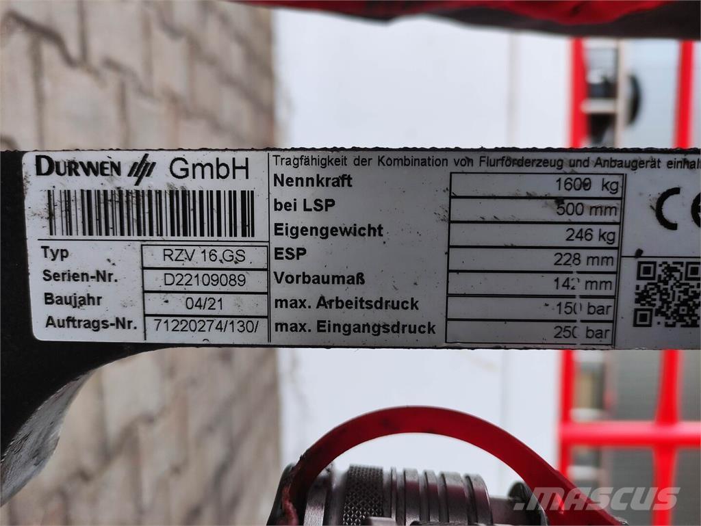 Durwen RZV 16 GS Muut materiaalinkäsittelykoneet