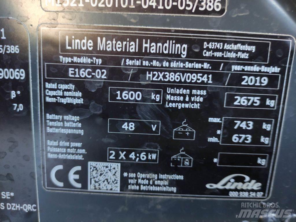 Linde E16C-02-386 EVO Sähkötrukit