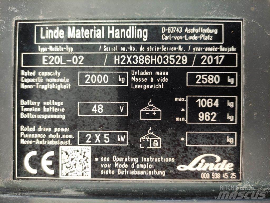 Linde E20L-02-386 Sähkötrukit