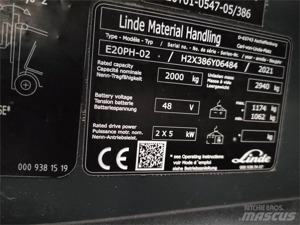 Linde E20PH-02-386-EVO Sähkötrukit