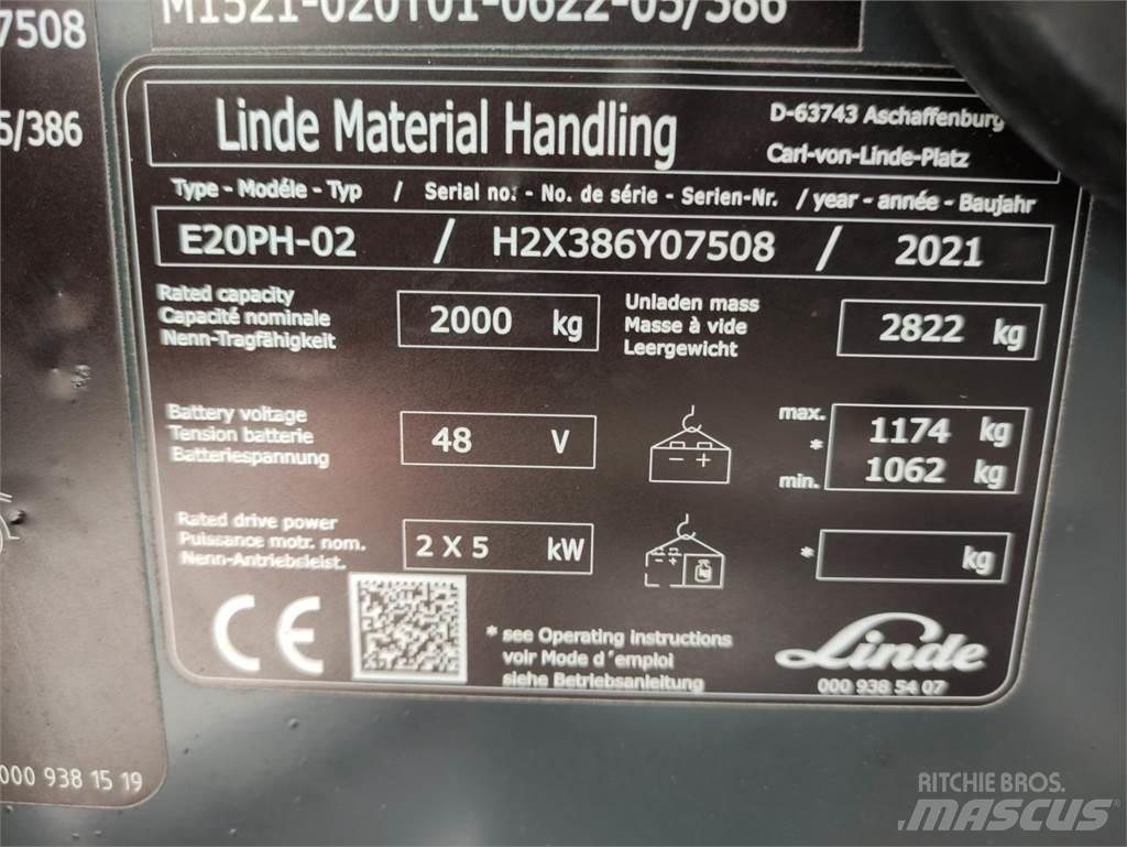 Linde E20PH-02-386-EVO Sähkötrukit