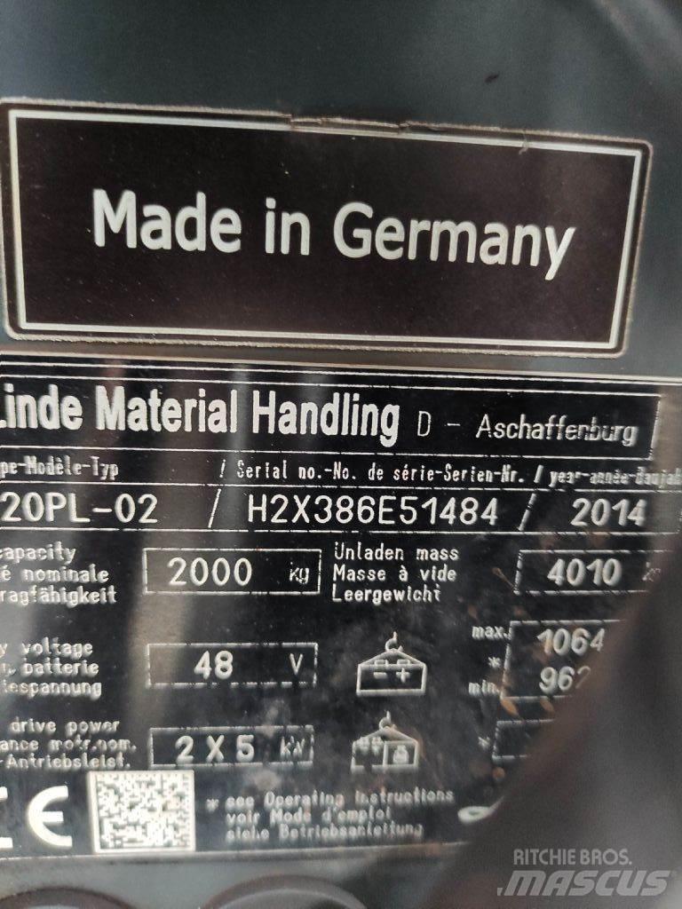 Linde E20PL-02-386 EVO Sähkötrukit