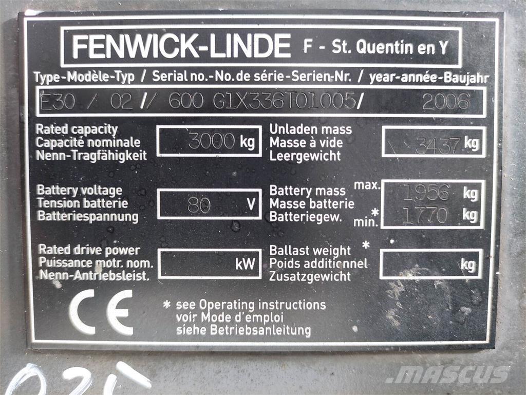 Linde E30/02/600-336 Sähkötrukit