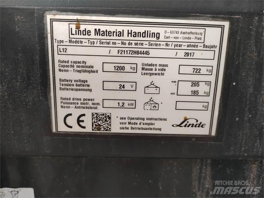 Linde L12 Käyden ajettavat pinoamistrukit