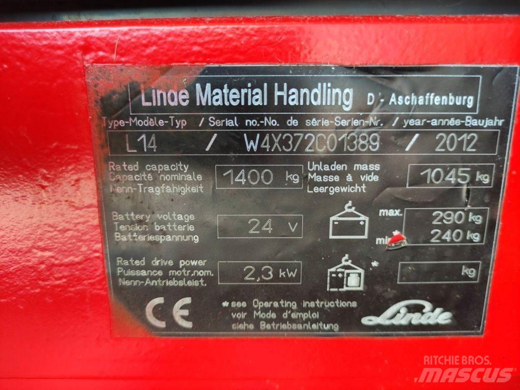Linde L14-372 Käyden ajettavat pinoamistrukit