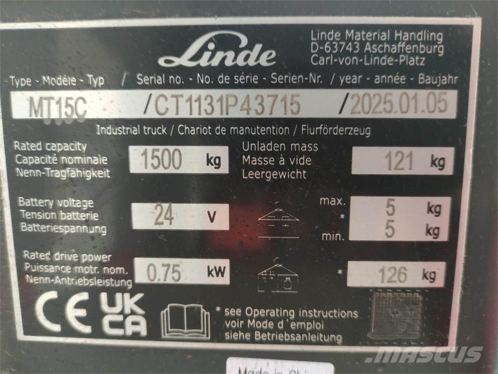 Linde MT15C Lavansiirtotrukit