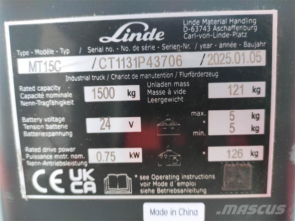 Linde MT15C Lavansiirtotrukit