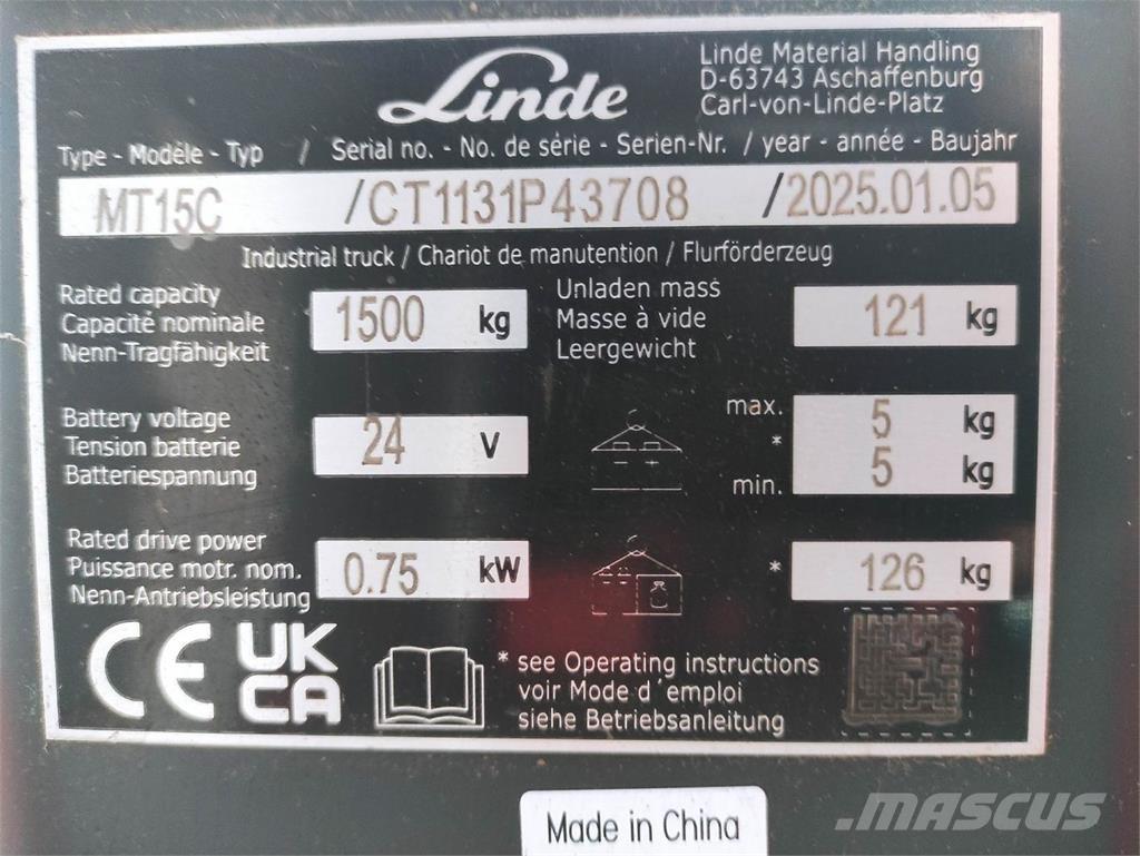 Linde MT15C Lavansiirtotrukit