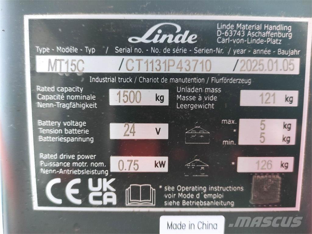 Linde MT15C Lavansiirtotrukit