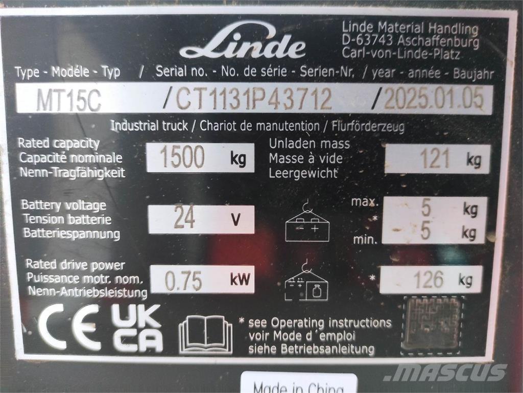 Linde MT15C Lavansiirtotrukit