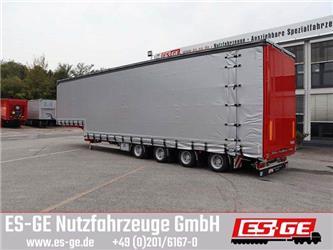 Es-ge 4-Achs-Satteltieflader mit Curtainsider-Aufbau