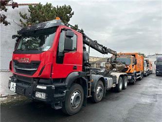 Iveco AD340X 480 / 8x4 / Abroller + Kran