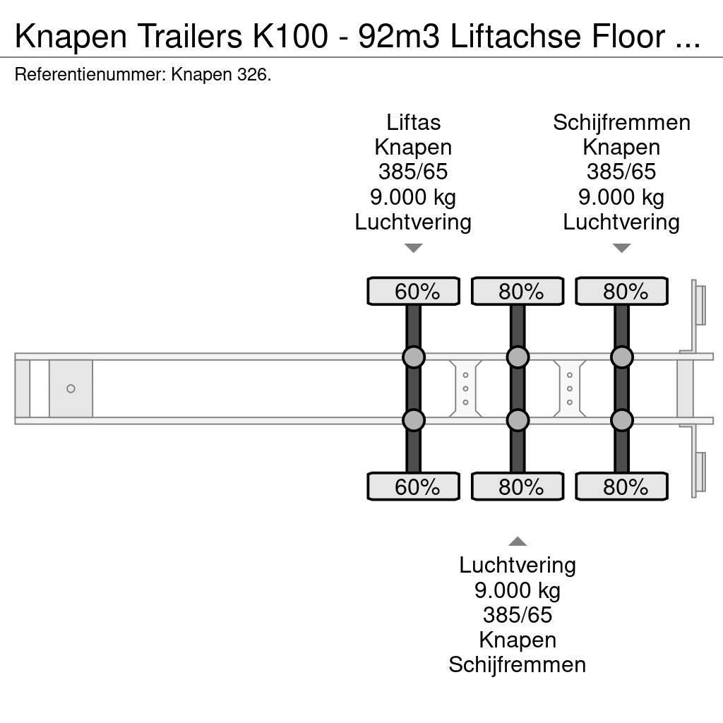 Knapen Trailers K100 - 92m3 Liftachse Floor 10mm APK/TUV Walking floor-puoliperävaunut