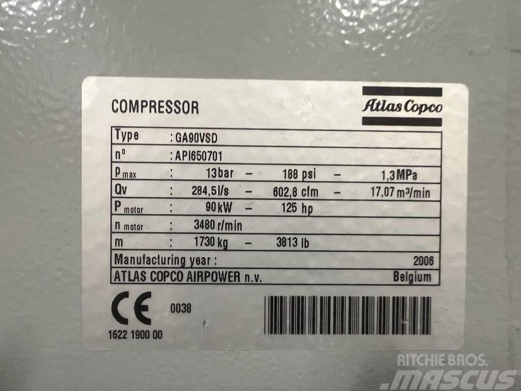 Atlas Copco Compressor, Kompressor GA 90 VSD Kompressorit