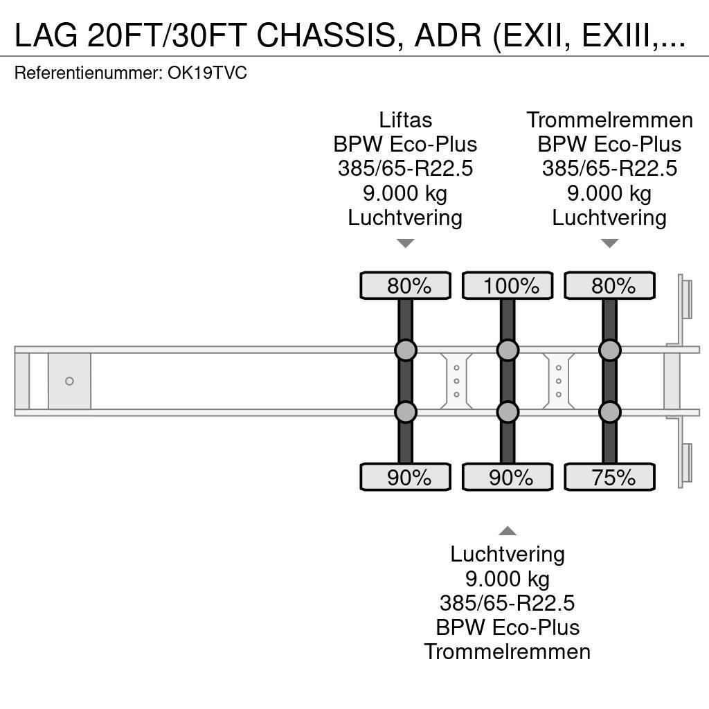 LAG 20FT/30FT CHASSIS, ADR (EXII, EXIII, FL, AT), BPW+ Konttipuoliperävaunut