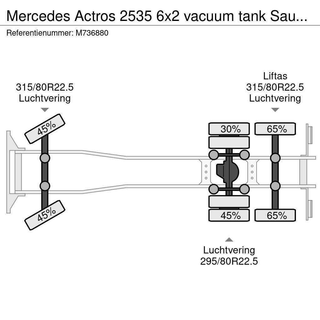 Mercedes-Benz Actros 2535 6x2 vacuum tank Saugbagger Paine-/imuautot