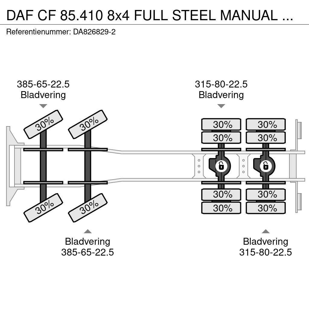 DAF CF 85.410 8x4 FULL STEEL MANUAL GEARBOX Sora- ja kippiautot