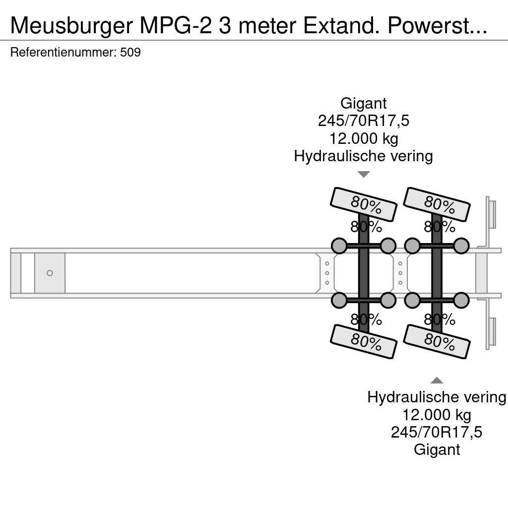 Meusburger MPG-2 3 meter Extand. Powersteering 12 Tons Axles! Puoliperävaunulavetit
