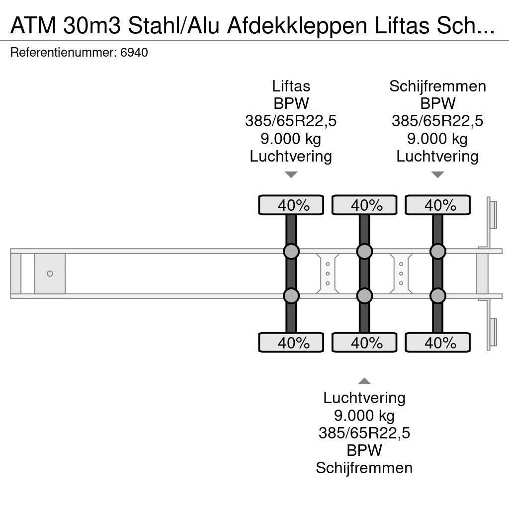 ATM 30m3 Stahl/Alu Afdekkleppen Liftas Scheibenbremsen Kippipuoliperävaunut