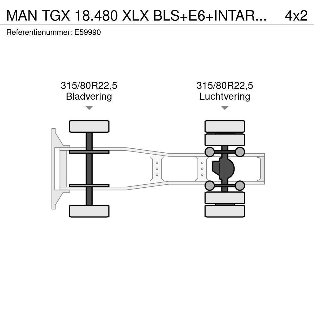 MAN TGX 18.480 XLX BLS+E6+INTARDER Vetopöytäautot