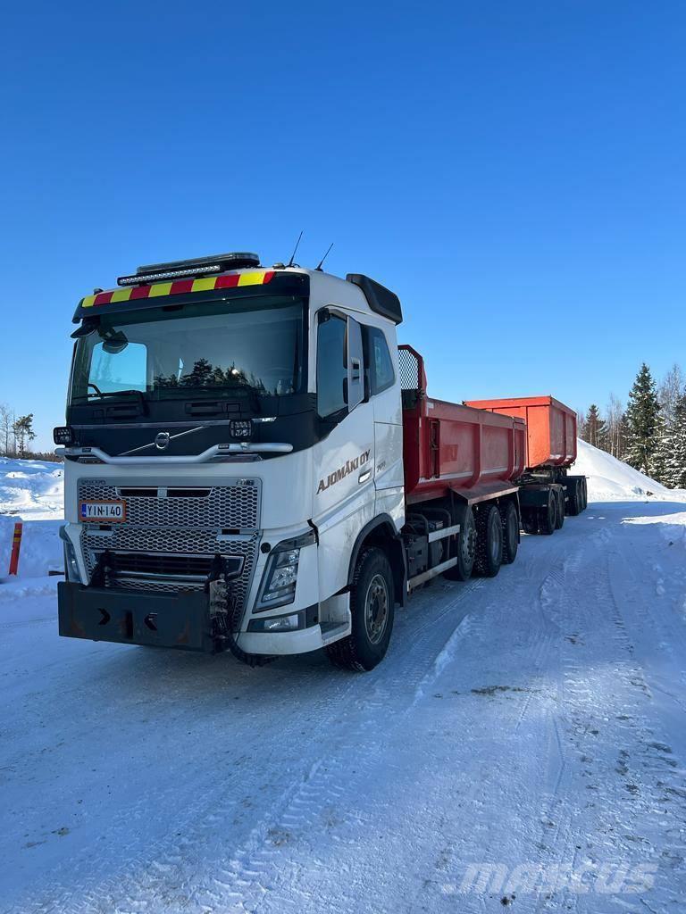 Volvo FH16 8x4 kasettilava,aurap.+Jyki 5 aks. kärry Sora- ja kippiautot