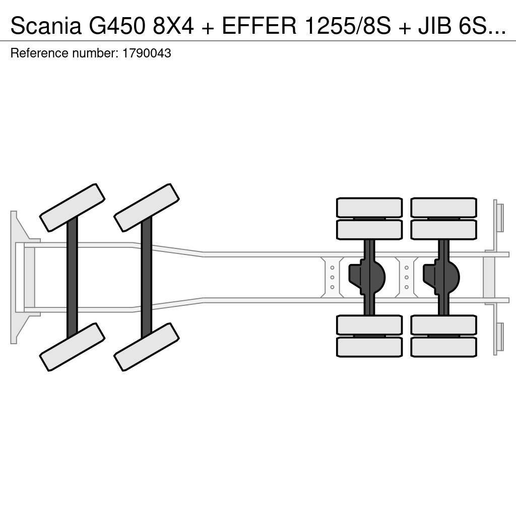 Scania G450 8X4 + EFFER 1255/8S + JIB 6S HD KRAAN/KRAN/CR Nosturiautot
