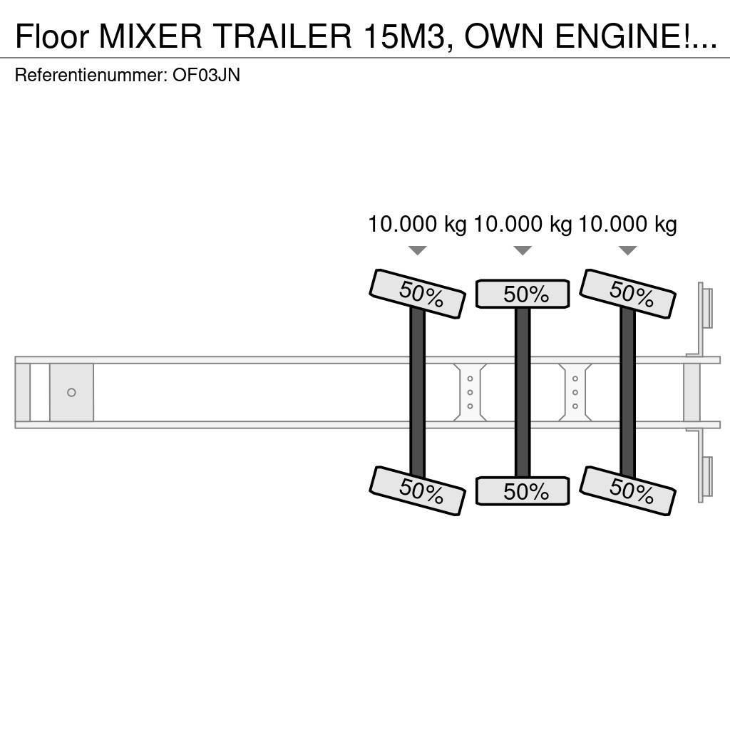 Floor MIXER TRAILER 15M3, OWN ENGINE!!NL MOGELIJK!! Muut puoliperävaunut