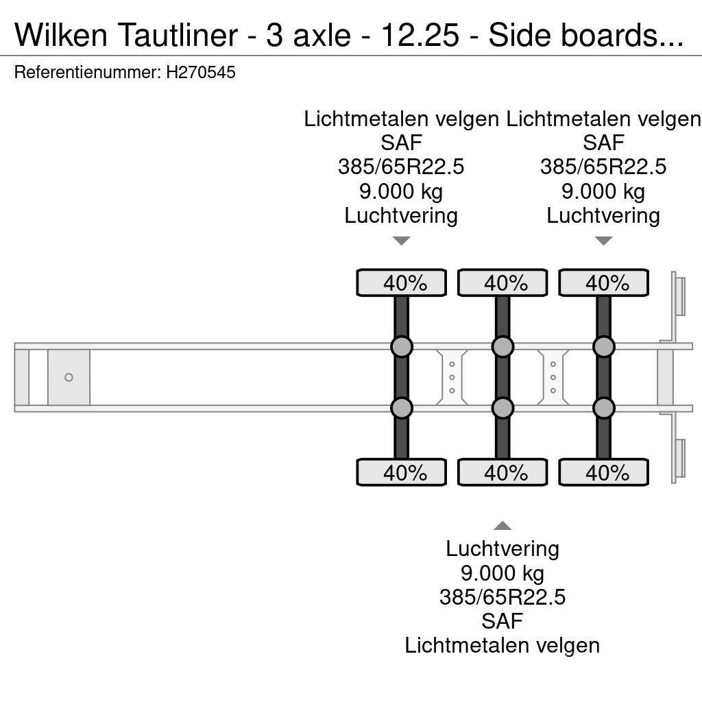  Wilken Tautliner - 3 axle - 12.25 - Side boards - Pressukapellipuoliperävaunut
