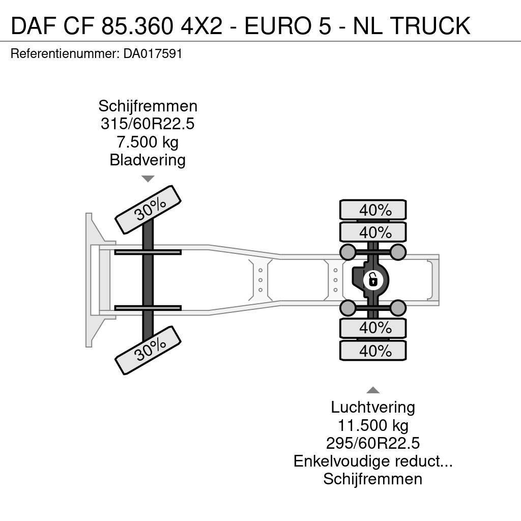 DAF CF 85.360 4X2 - EURO 5 - NL TRUCK Vetopöytäautot