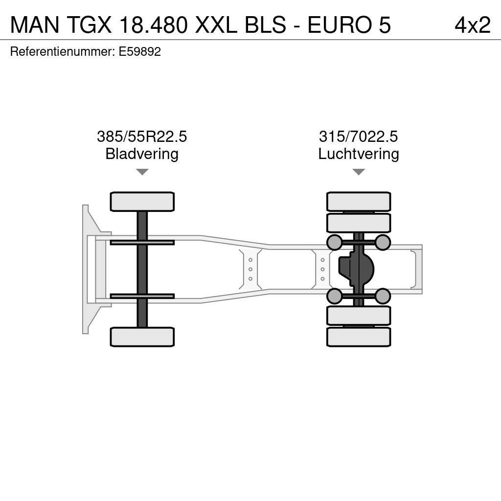 MAN TGX 18.480 XXL BLS - EURO 5 Vetopöytäautot
