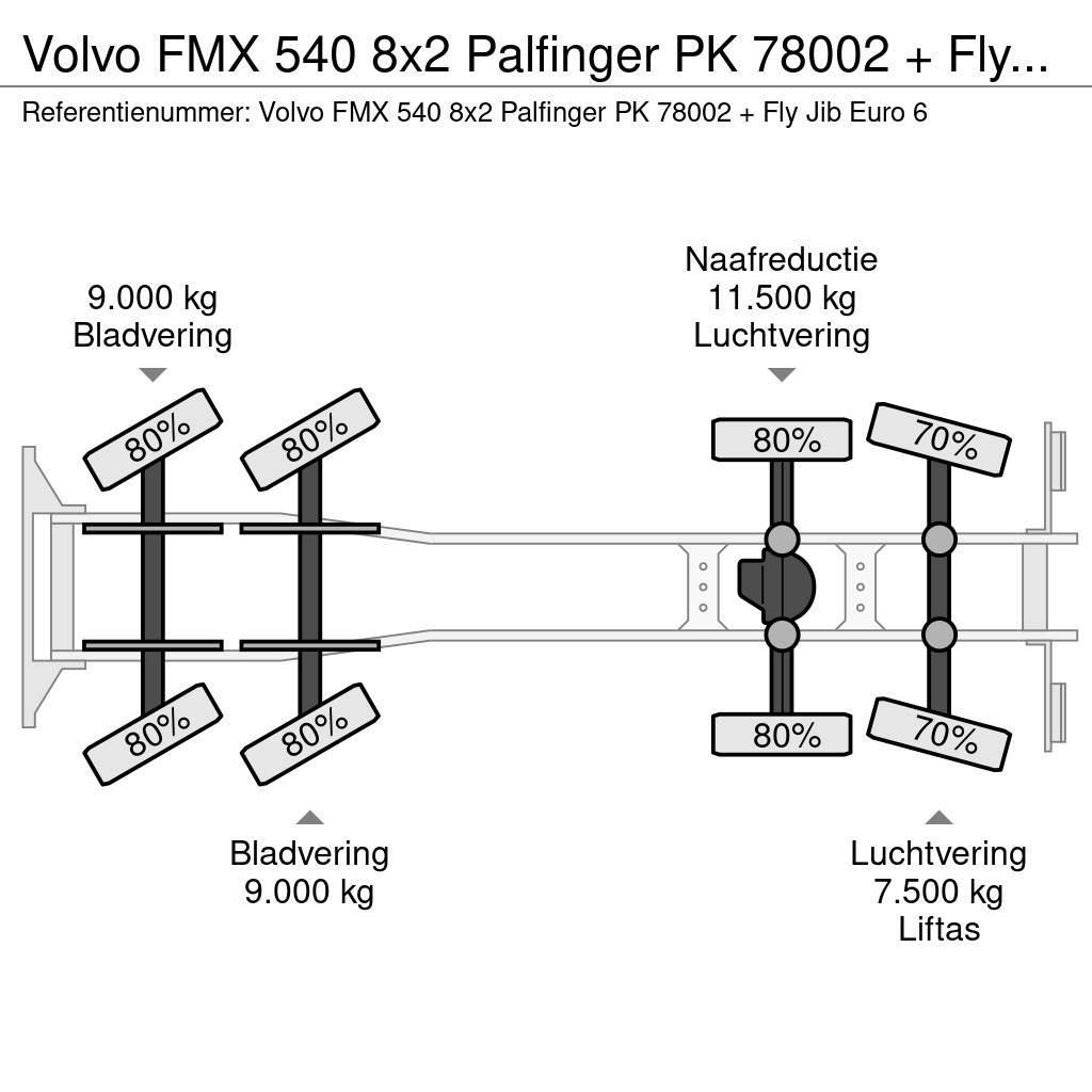 Volvo FMX 540 8x2 Palfinger PK 78002 + Fly Jib Euro 6 Mobiilinosturit