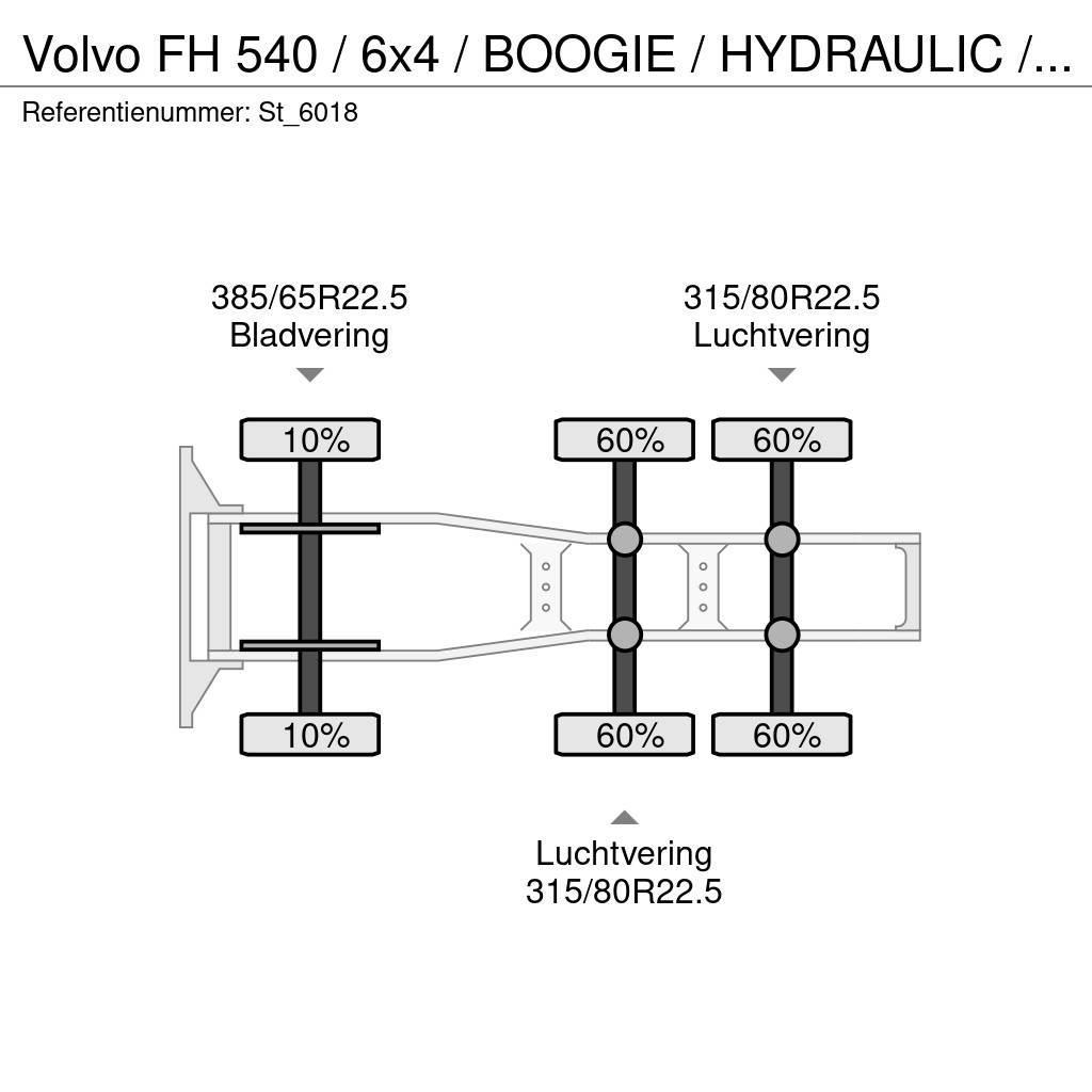 Volvo FH 540 / 6x4 / BOOGIE / HYDRAULIC / RETARDER / Vetopöytäautot