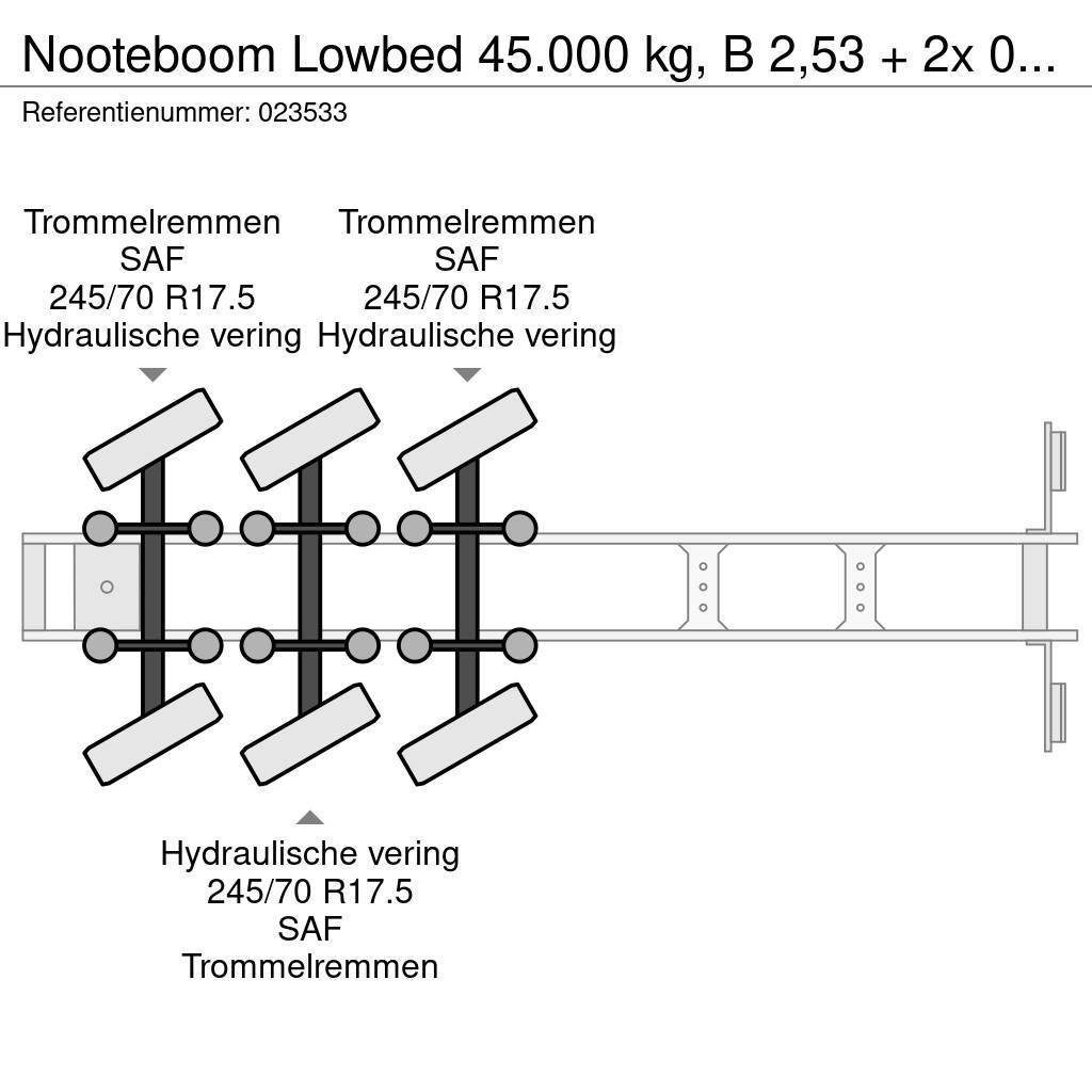 Nooteboom Lowbed 45.000 kg, B 2,53 + 2x 0,23 mtr, Lowbed Puoliperävaunulavetit
