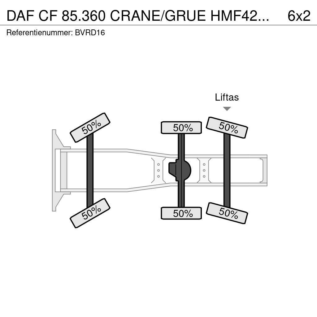 DAF CF 85.360 CRANE/GRUE HMF42TM!! RADIO REMOTE!!EURO5 Vetopöytäautot